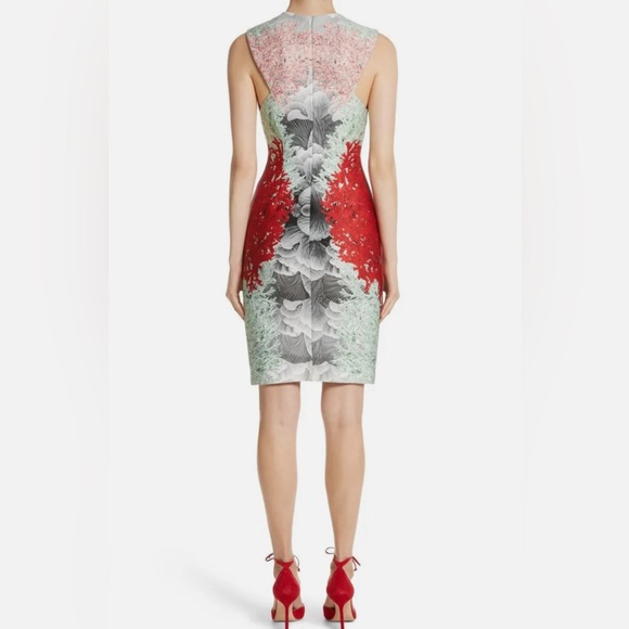 Yigal Azrouël Coral Print Scuba Sheath Dress - Picture 2 of 4